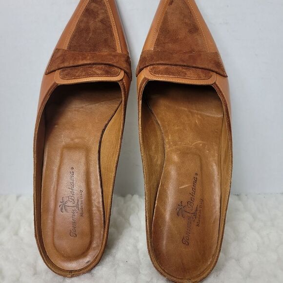 Tommy Bahama Women's Size 7 Mule Shoes Point Toe Brown Leather Suede - Picture 8 of 11